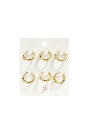 Boucles D'Oreilles Rondes En Acier Inoxydable, Collection Simple Daily Simple, Bijoux Pour Femmes h5 Image3