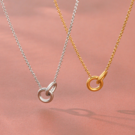 Colliers pendentifs ronds en acier inoxydable étanche couleur or