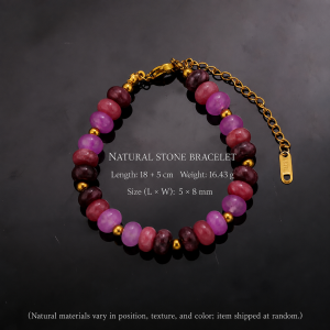 Bracelets À Perles Pour Femmes, Style Rétro, Couleur Unie, Pierres Naturelles Et Or. h5 