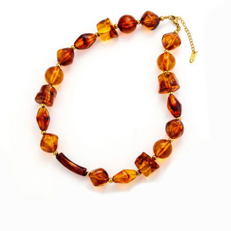Colliers de perles acryliques pour femmes, collection Simple Series, style rétro, formes irrégulières et dégradé de couleurs.