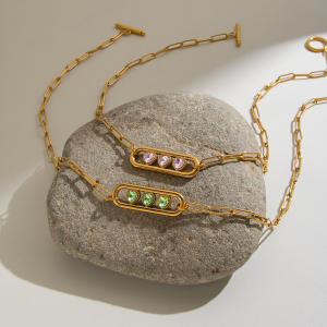 Colliers Pendentifs Pour Femmes En Acier Inoxydable, Couleur Or, Avec Zircon En Forme De Cœur h5 Image2