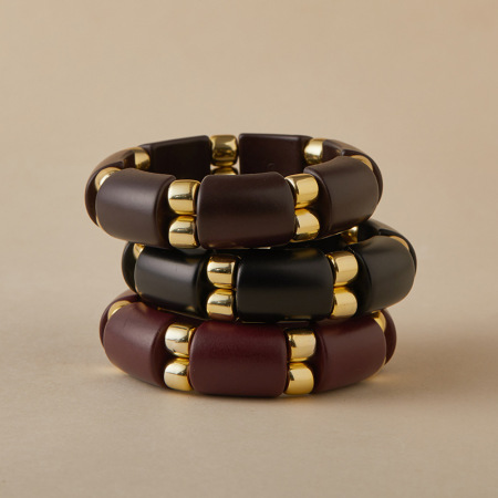 Bracelets pour femmes en acrylique, forme irrégulière rétro, couleur dégradée, collection Simple