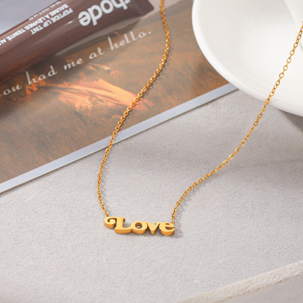 Colliers Pendentifs Pour Femmes En Acier Inoxydable, Couleur Or, En Forme De Lettre Image3