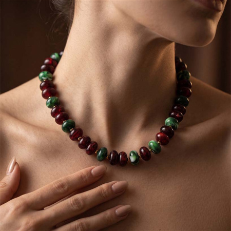 Colliers de perles rétro simples, en acrylique de couleur or et de couleurs mélangées, pour femmes 2