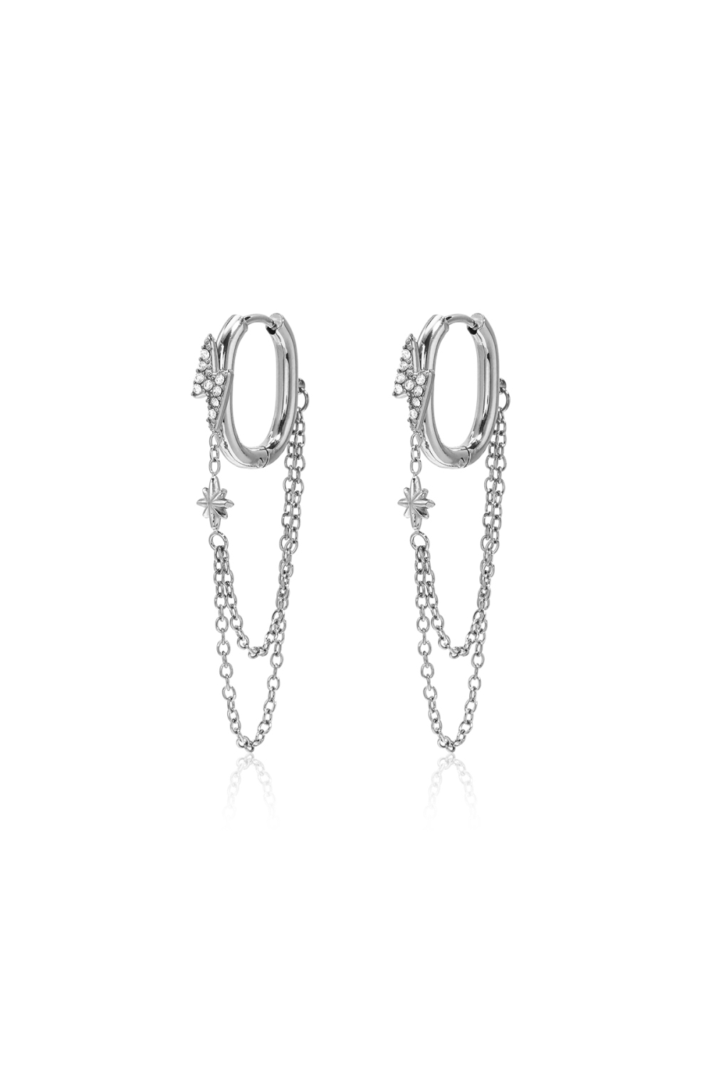 Boucles D'Oreilles Pendantes En Acier Inoxydable, Chaîne, Collection Simple Daily Simple, Bijoux Pour Femmes 