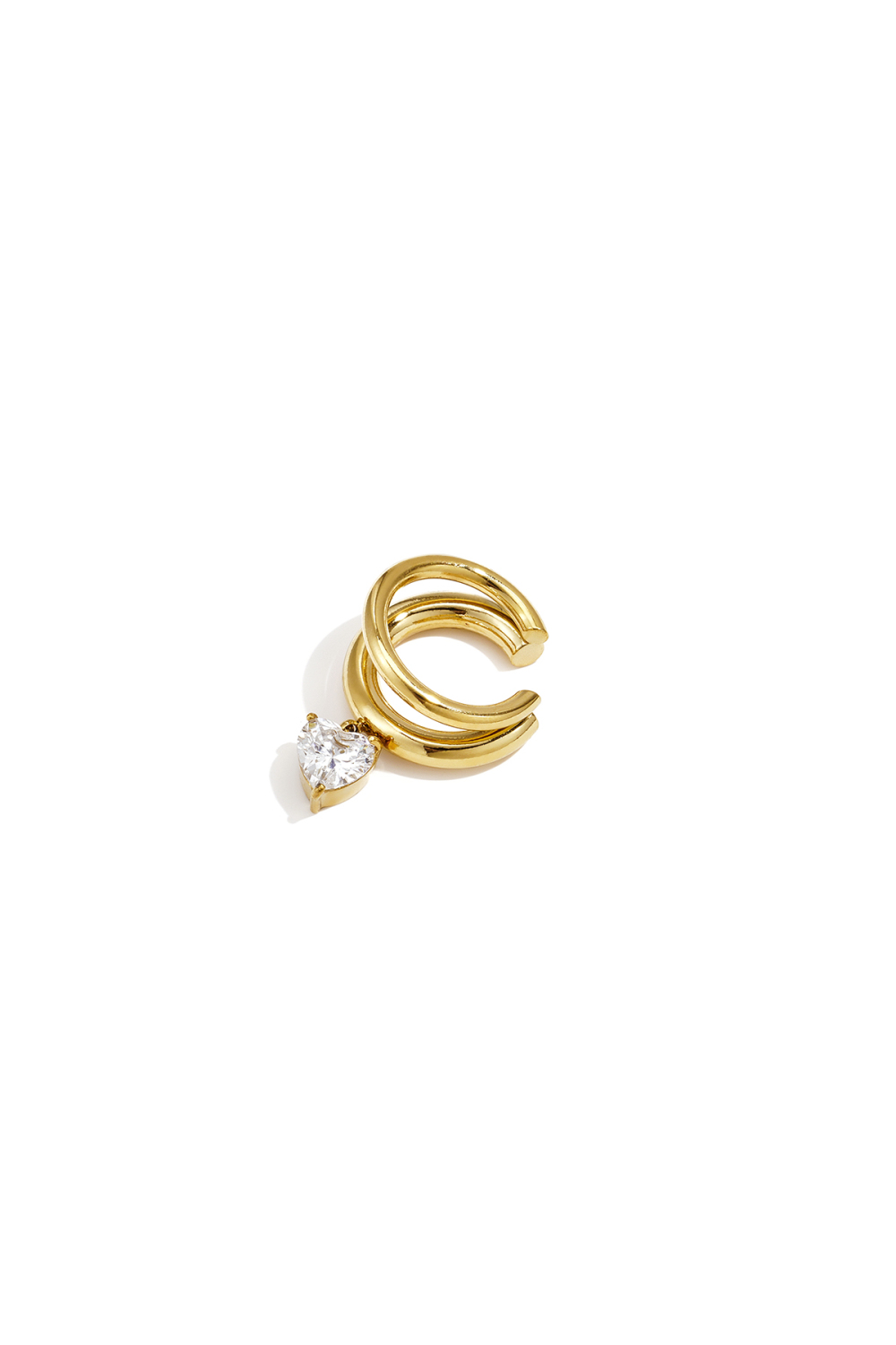 Boucles D'Oreilles Manchettes En Acier Inoxydable En Forme De Cœur, Collection Simple Daily Simple, Bijoux Pour Femmes 