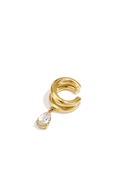 Boucles d'oreilles manchettes en acier inoxydable, forme elliptique, collection Simple Daily Simple, bijoux pour femmes