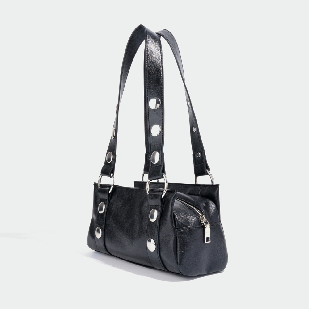 Sac Bandoulière Carré En Pu À Rivets Cloutés Style Streetwear Pour Femme Image2