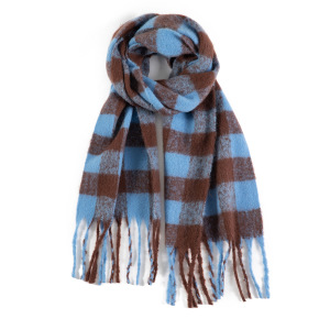 Écharpes D'Hiver En Polyester À Carreaux Et Pompons, Coloris Assortis, De La Collection Simple Series Daily. h5 Image7