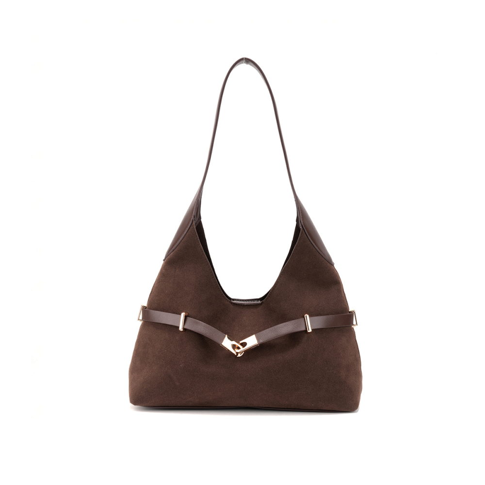 Sacs Cabas Pour Femmes En Daim Uni, Style Parisien Chic, Avec Détails Métalliques
