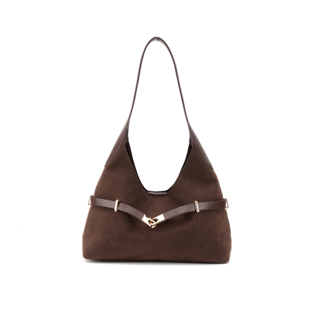 Sacs cabas pour femmes en daim uni, style parisien chic, avec détails métalliques