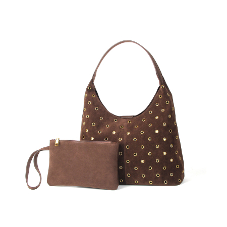Sacs À Bandoulière Femme En Daim Clouté Et Ajouré, Style Streetwear