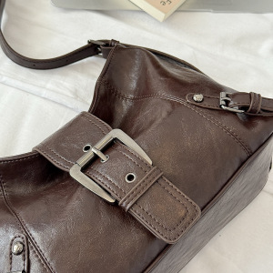 Sacs Bandoulière Femme Style Streetwear Avec Détails Métalliques Et Couleur Unie En Pu h5 Image4