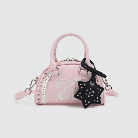 Sacs à main pour femmes en PU avec rivets en dentelle cloutée style années 2000 (Le pendentif n'est pas inclus.)