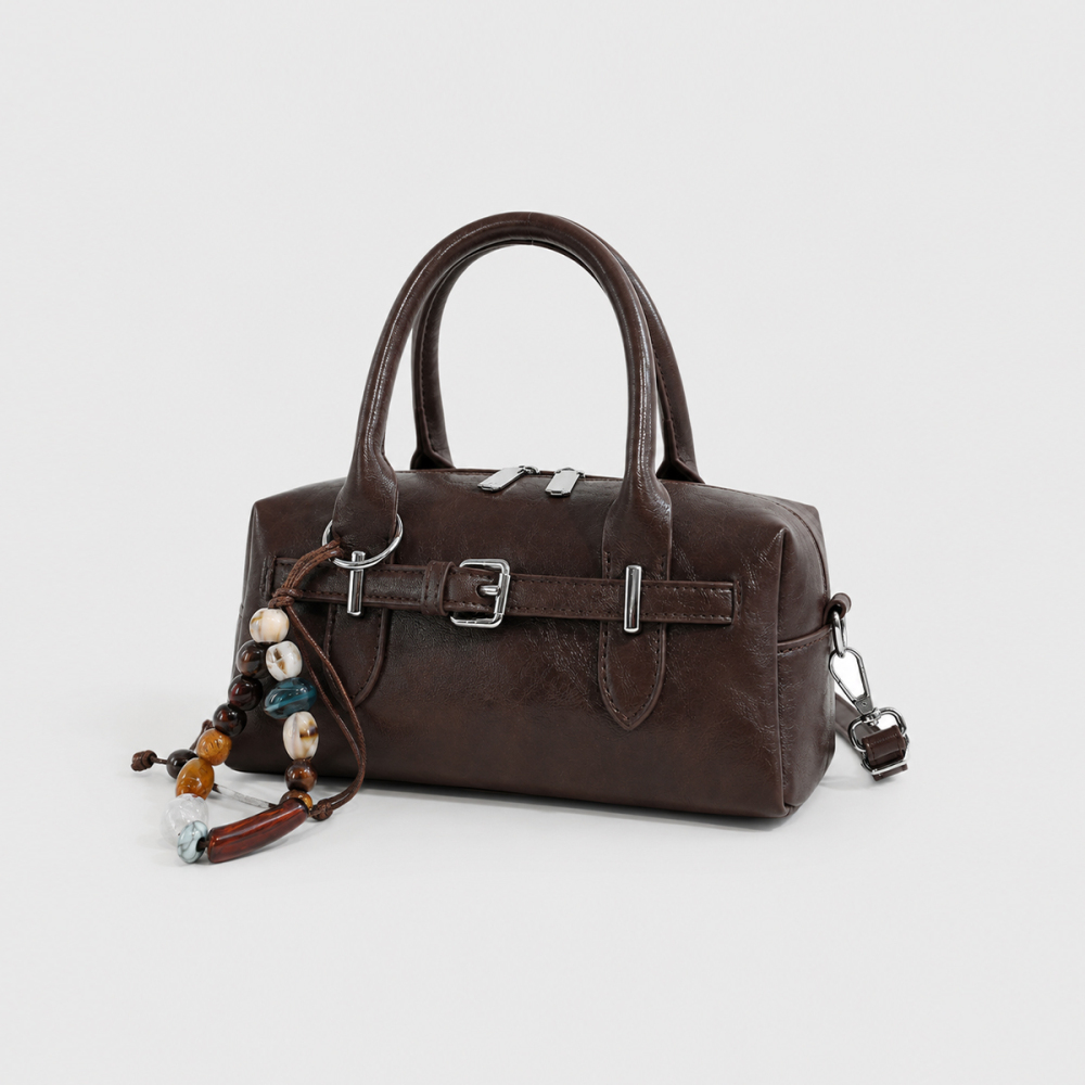 Sacs À Main Pour Femmes En Pu Uni, Style Parisien Chic, Avec Finitions Métalliques h5Image2