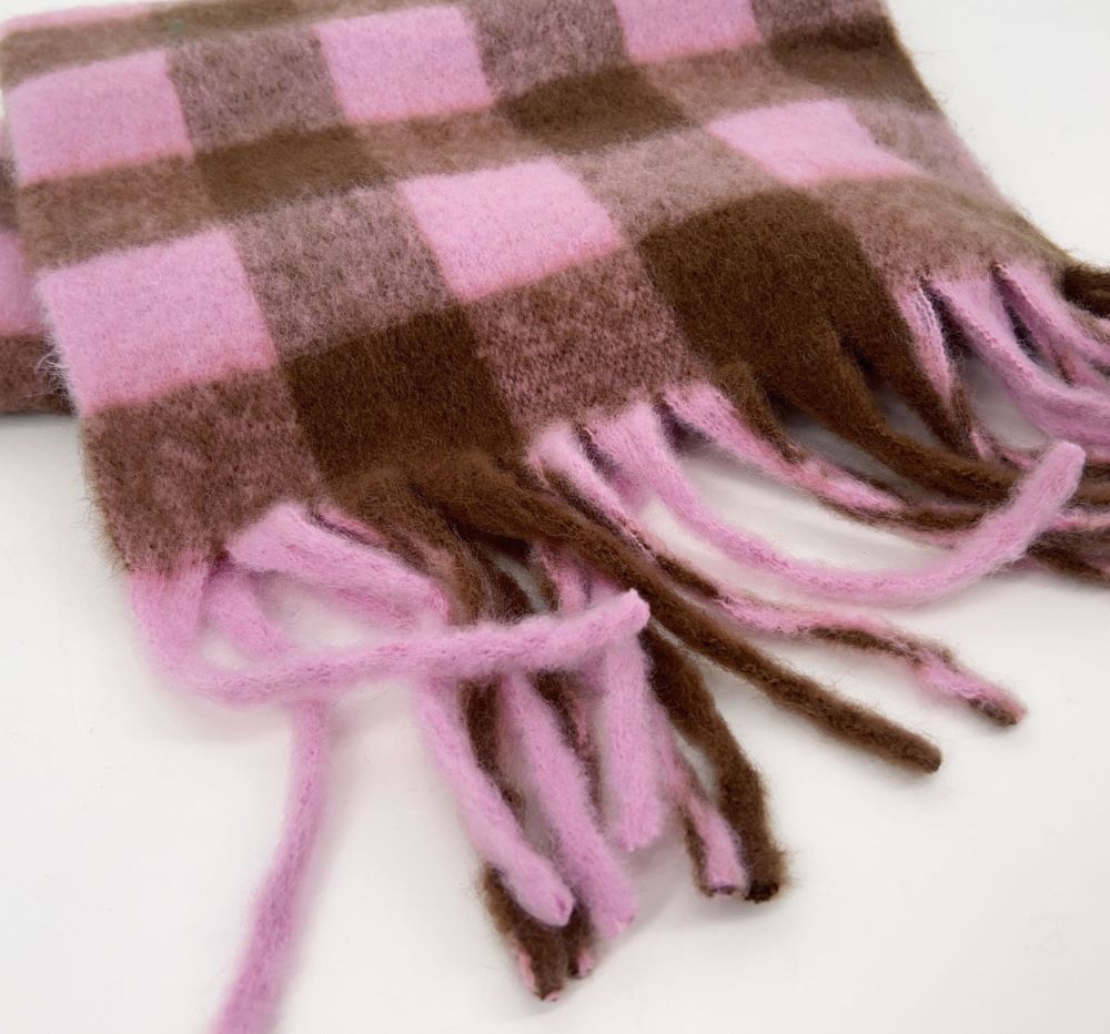 Écharpes D'Hiver En Polyester À Carreaux Et Pompons, Coloris Assortis, De La Collection Simple Series Daily. Image4