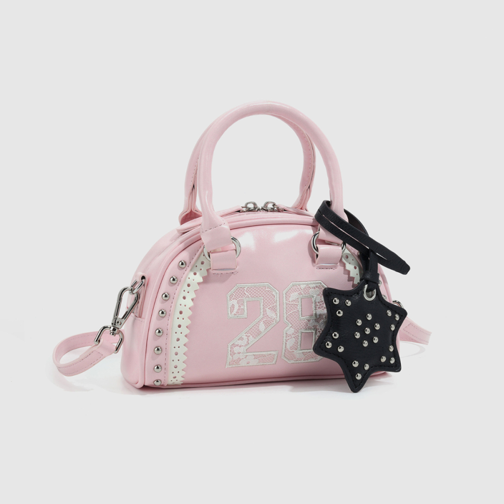 Sacs À Main Pour Femmes En Pu Avec Rivets En Dentelle Cloutée Style Années 2000 (Le Pendentif N'Est Pas Inclus.) h5Image2
