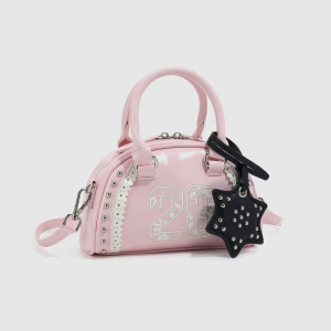 Sacs À Main Pour Femmes En Pu Avec Rivets En Dentelle Cloutée Style Années 2000 (Le Pendentif N'Est Pas Inclus.) h5 Image2