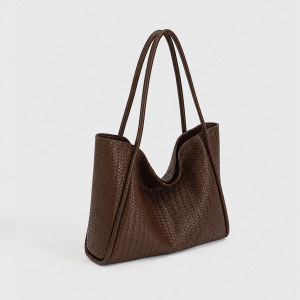 Sacs Fourre-Tout Pour Femmes En Pu Tissé Uni Style Bureau h5 Image2
