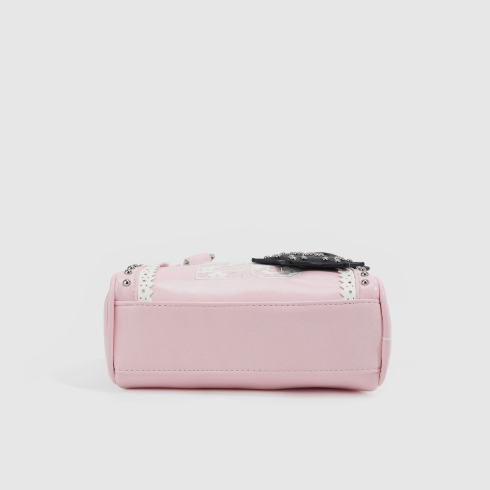 Sacs À Main Pour Femmes En Pu Avec Rivets En Dentelle Cloutée Style Années 2000 (Le Pendentif N'Est Pas Inclus.) h5Image6
