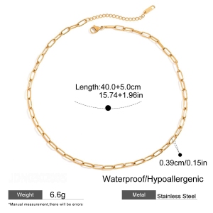 Colliers À Maillons Pour Femmes, Collection Daily Droplet Chain, En Acier Inoxydable, Couleur Or, Étanches, Avec Zircon. h5 