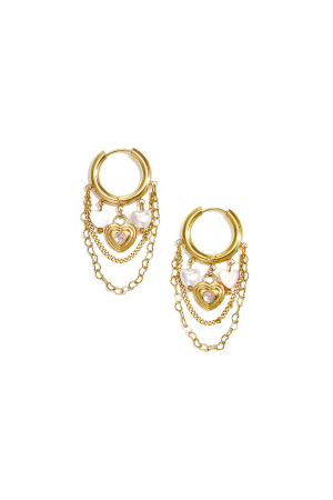 Boucles D'Oreilles Pendantes En Acier Inoxydable En Forme De Cœur, Collection Élégante Et Simple Pour Femmes, Bijoux Du Quotidien h5