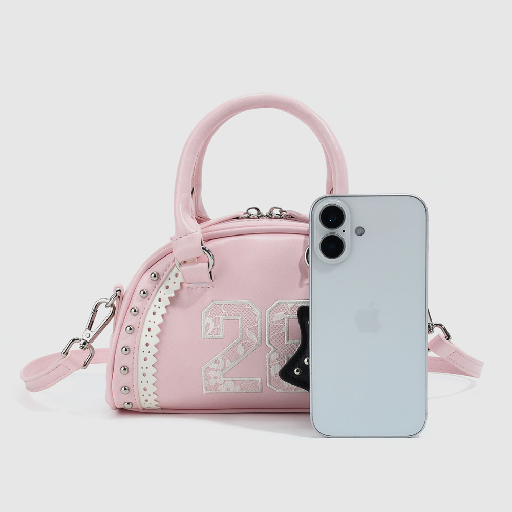 Sacs À Main Pour Femmes En Pu Avec Rivets En Dentelle Cloutée Style Années 2000 (Le Pendentif N'Est Pas Inclus.) h5Image4