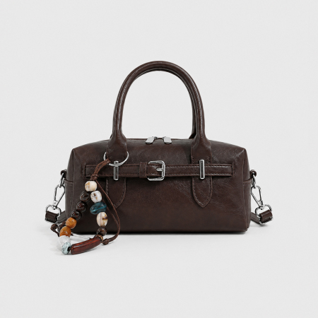 Sacs à main pour femmes en PU uni, style parisien chic, avec finitions métalliques