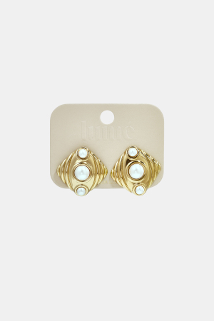 Boucles D'Oreilles Puces En Acier Inoxydable, Forme Géométrique, Collection Simple Pour Le Quotidien, Bijoux Pour Femmes h5 Image3