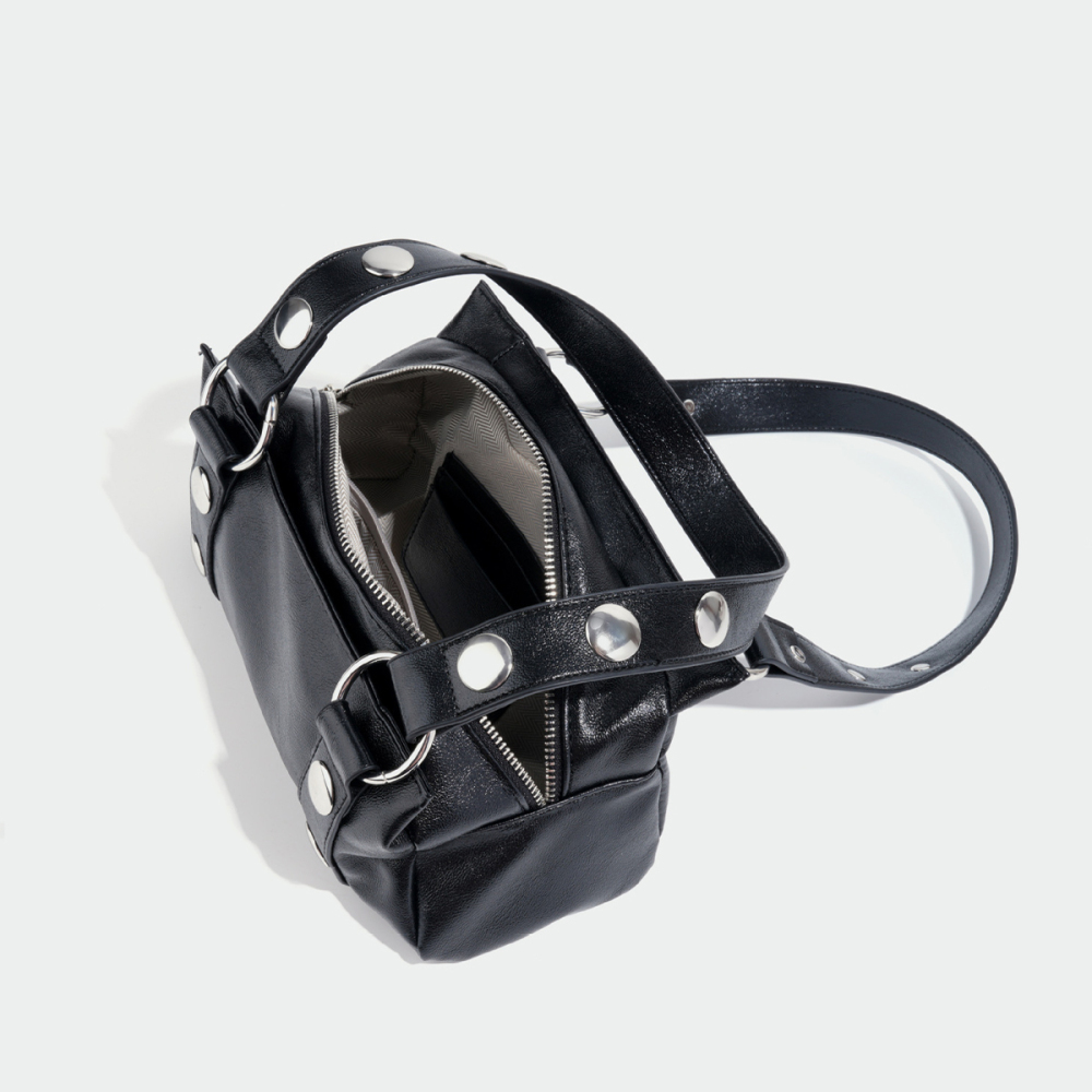 Sac Bandoulière Carré En Pu À Rivets Cloutés Style Streetwear Pour Femme Image3