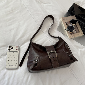 Sacs Bandoulière Femme Style Streetwear Avec Détails Métalliques Et Couleur Unie En Pu h5 Image3