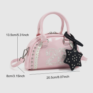 Sacs À Main Pour Femmes En Pu Avec Rivets En Dentelle Cloutée Style Années 2000 (Le Pendentif N'Est Pas Inclus.) h5
