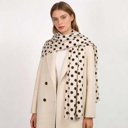 Écharpes d'hiver en polyester à pois quotidiens de la collection Simple Series