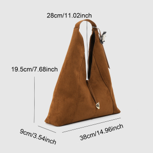 Sacs Cabas Minimalistes En Daim Uni Pour Femmes (Le Charm Pour Sac N'Est Pas Inclus.) h5 