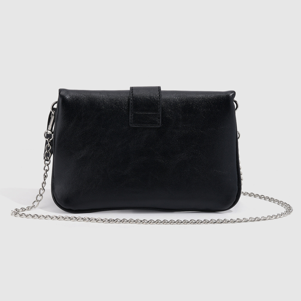 Sacs À Bandoulière Pour Femmes En Pu Uni, Style Streetwear, Ornés De Rivets Et De Détails Métalliques (Le Charm N'Est Pas Inclus). h5Image5