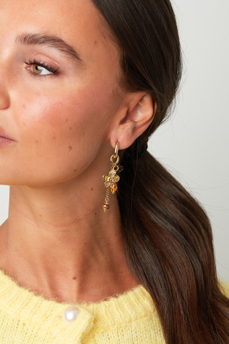 Boucles d'oreilles en perles d'acier inoxydable, style floral, collection romantique décontractée pour le quotidien, bijoux pour femmes 2