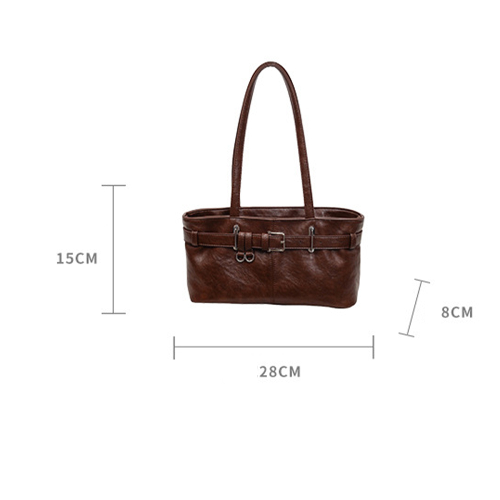 Sac À Main Pour Femme Style Old Money Avec Quincaillerie En Métal Et Couleur Unie En Pu, Style Est-Ouest h5Image6