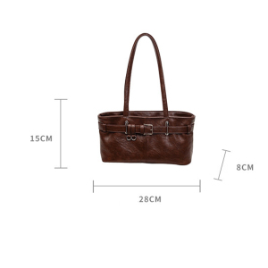 Sac À Main Pour Femme Style Old Money Avec Quincaillerie En Métal Et Couleur Unie En Pu, Style Est-Ouest h5 Image6