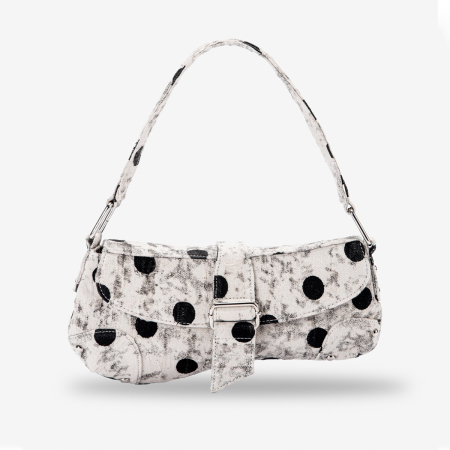 Sacoche bandoulière femme en tissu imprimé à pois style streetwear 2