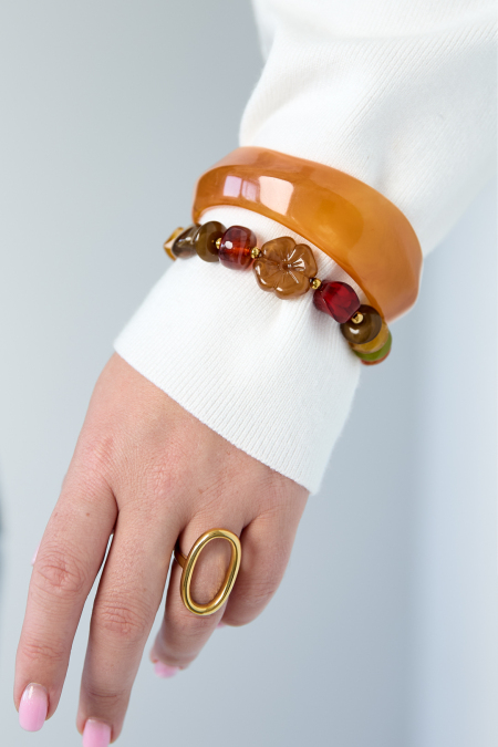 Bracelets en perles acryliques, collection décontractée et simple pour femmes 2