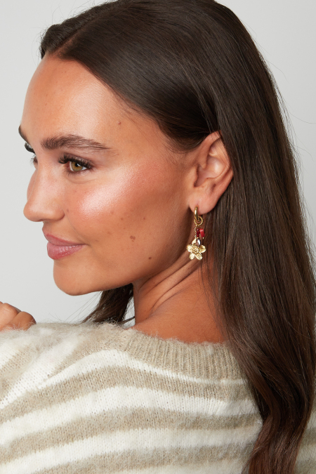 Boucles D'Oreilles Pendantes En Acier Inoxydable, Motif Floral, Collection Daily Simple, Bijoux Pour Femmes 2