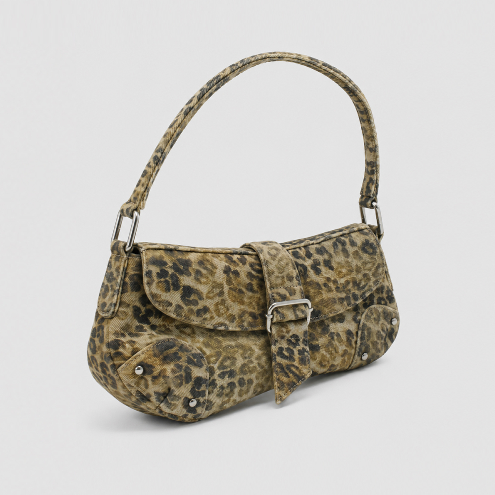 Sacoche Bandoulière Femme En Tissu Imprimé Léopard Style Streetwear h5Image2