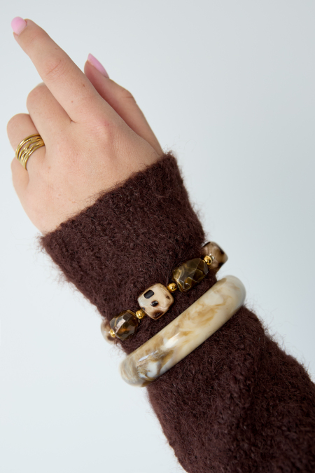 Bracelets En Perles Acryliques De Forme Irrégulière, Collection Simple Daily Simple, Bijoux Pour Femmes 2