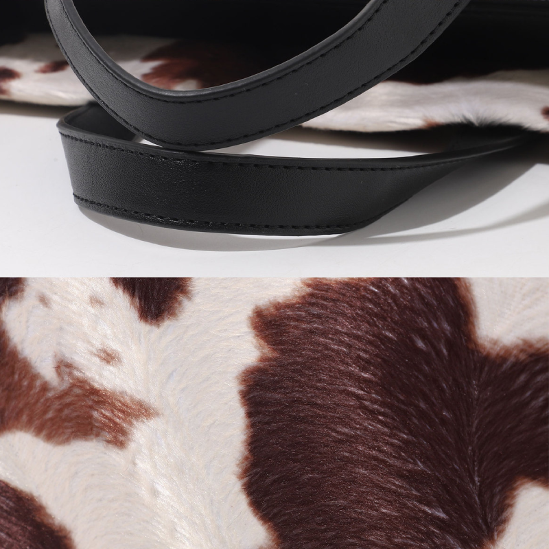Sacs Cabas Carrés Pour Femmes, Style Décontracté, Couleur Unie Duveteuse, Imprimé Léopard Et Animaux, En Velours Côtelé. h5Image10