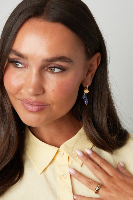 Boucles d'oreilles en perles d'acier inoxydable, style floral, collection Daily Simple, bijoux pour femmes 2