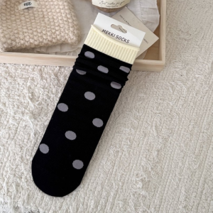 Chaussettes Mi-Mollet À Motif Rétro Et Couleurs Contrastées, Légèrement Rebondissantes h5 
