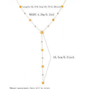 Colliers Pendentifs Pour Femmes Simple Series Daily Star En Acier Inoxydable, Couleur Or, Avec Zircon, Étanches h5