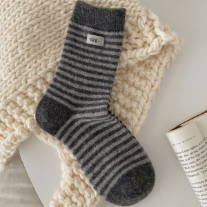 Chaussettes Mi-Mollet À Rayures Basiques En Laine À Carreaux h5 