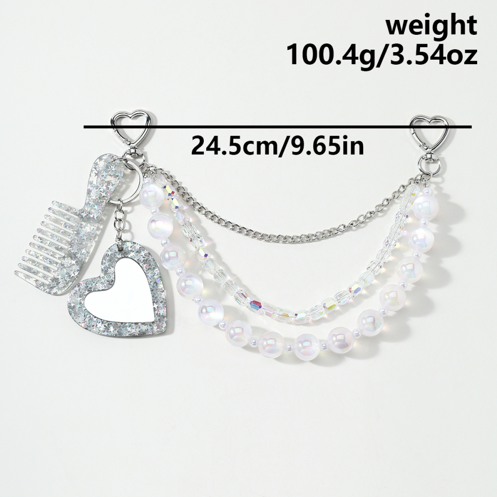 Chaîne De Perles En Forme De Cœur, Breloques Pour Sac En Alliage, Collection Simple Series Daily Heart Beads h5Image2