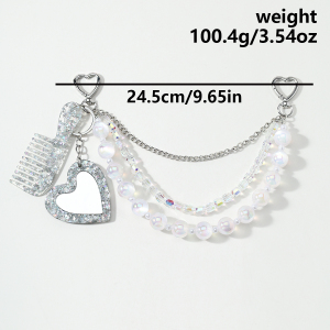 Chaîne De Perles En Forme De Cœur, Breloques Pour Sac En Alliage, Collection Simple Series Daily Heart Beads h5 Image2